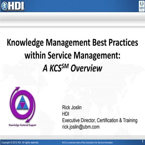 Knowledge Management Best Practices within Service Management | PDF