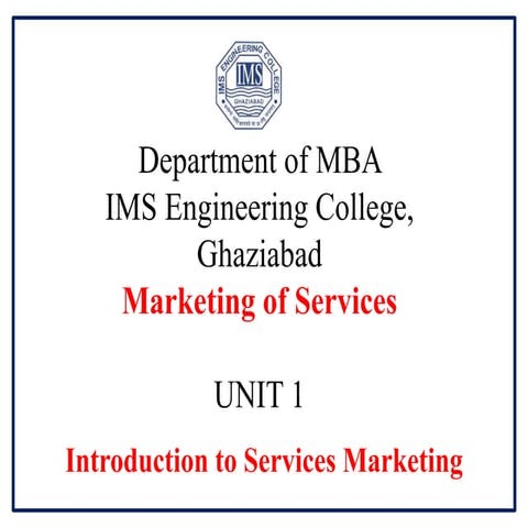 Introduction to Service Marketing