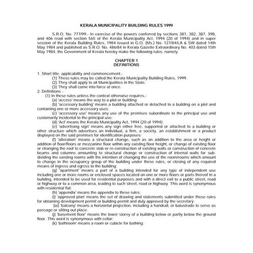Kmbr rule Kerala Municipality Building Rules KMBR