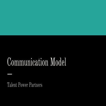 Communication Model - Talent Power Partners