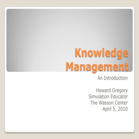 Km Introduction PowerPoint | PDF | Business | Business and Finance