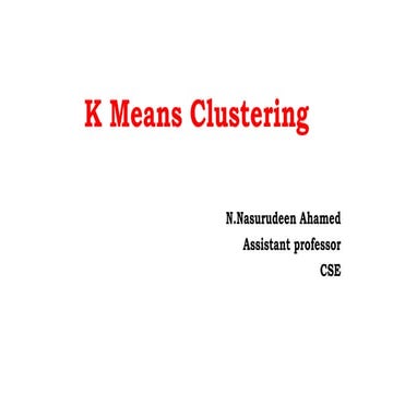 K means cluster  ML