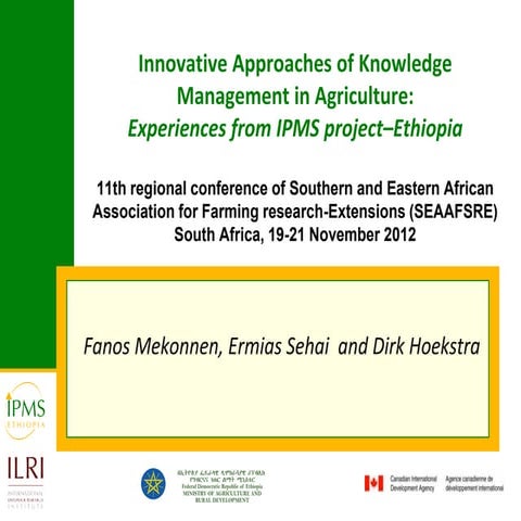 Innovative approaches of knowledge management in agriculture ...