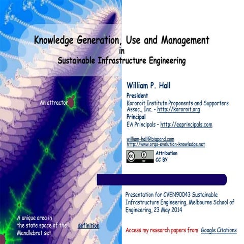 Knowledge Generation, Use and Management in Sustainable Infrastructure Engi...