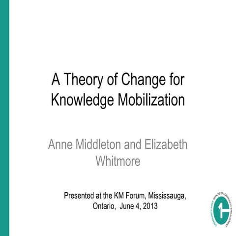 A Theory of Change for Knowledge Mobilization