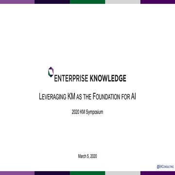 Leveraging KM as the Foundation for AI