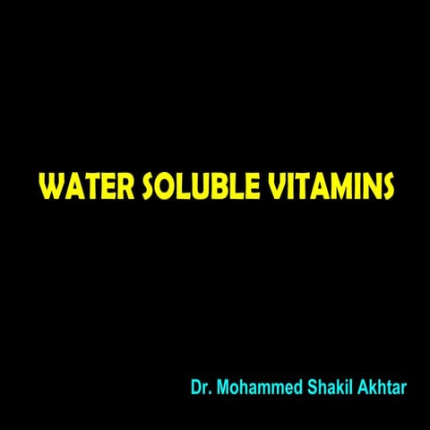 Water soluble vitamins