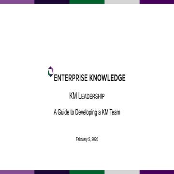 Knowledge Management Organization and Leadership