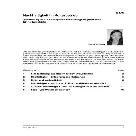 Dr. Annett Baumast: Nachhaltigkeit im Kulturbetrieb