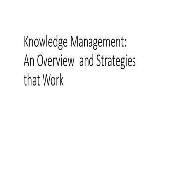 Knowledge management strategies
