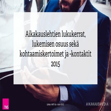 Aikakauslehtien lukukerrat, lukemisen osuus, kohtaamiskontaktit 2015