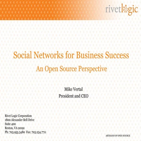 KMWorld Roundtable - Social Networks for Business Success, An Open Source Per...