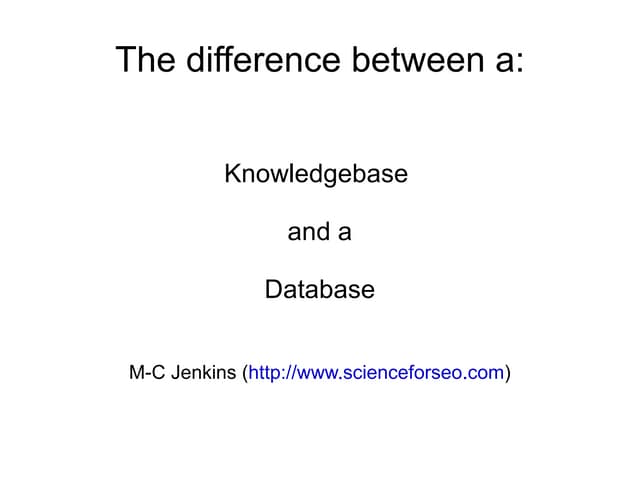 Knowledgebase vs Database