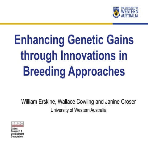 Enhancing Genetic Gains through Innovations in Breeding Approaches