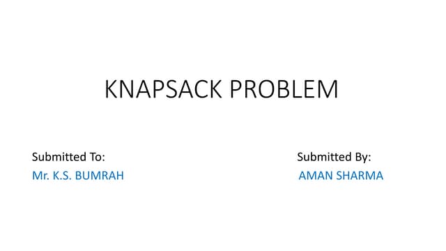 Knapsack problem