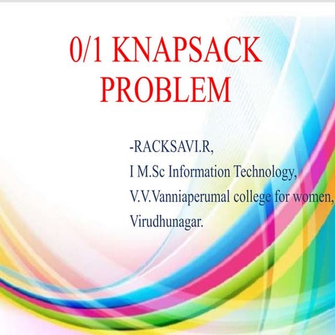 01 Knapsack using Dynamic Programming | PPT