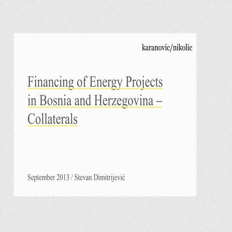 Financing energy projects in Bosnia & Herzegovina