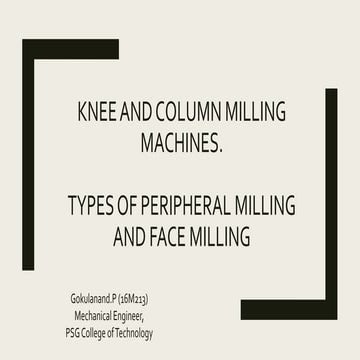 Knee and column milling machines