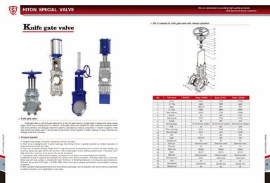 Knife gate valve catalogue