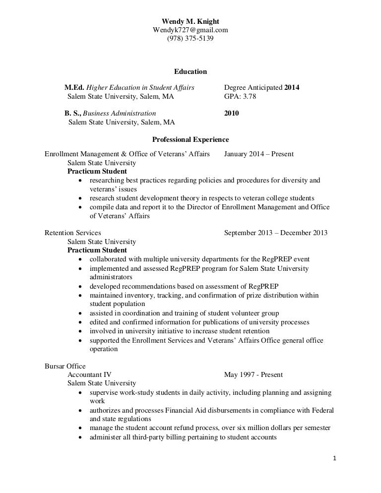work study resume