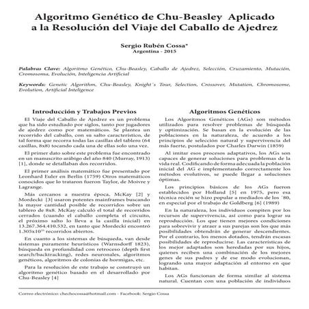 Algoritmo Genético de Chu-Beasley Aplicado a la Resolución del Viaje del Caballo de Ajedrez