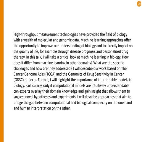 Machine Learning in Biology and Why It Doesn't Make Sense - Theo Knijnenburg,...