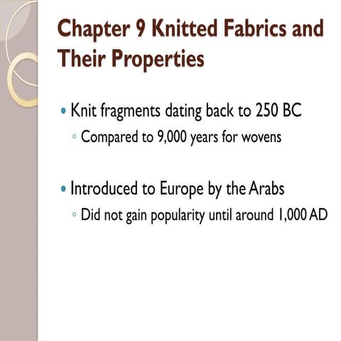 Knitted fabrics and their properties