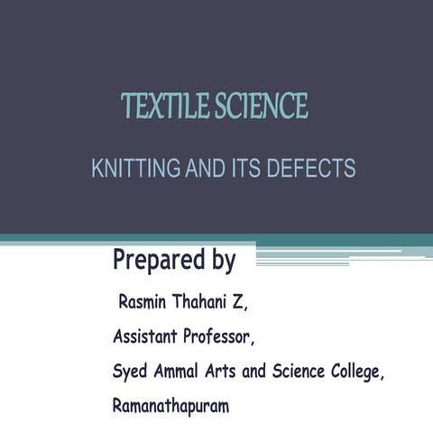 Knitting and defects