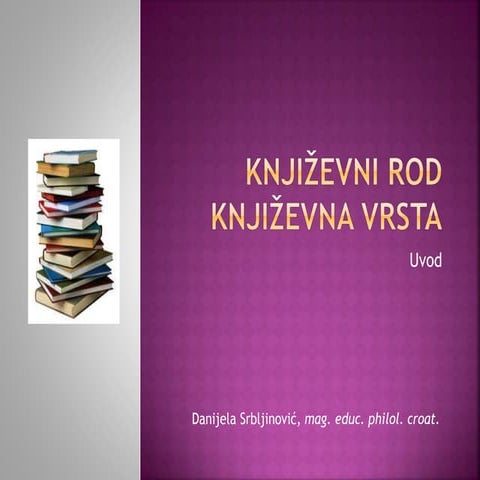 Književni rod, književna vrsta