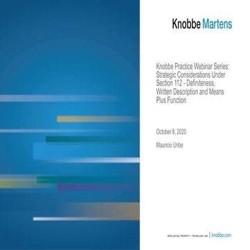 Knobbe Practice Webinar Series: Strategic Considerations for Claim ...