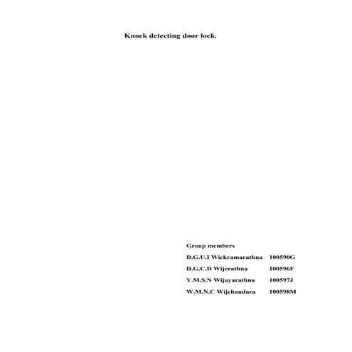 Knock detecting door lock research paper