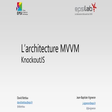 L'architecture MVVM avec KnockoutJS