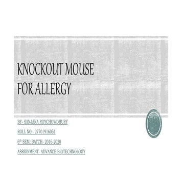Knockout mouse for allergy