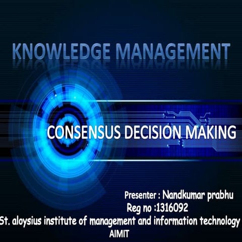 consensus decision making, process 