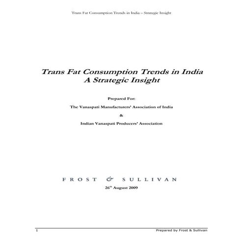 #651 Trans Fat Consumption Trends in India - Strategic Insight