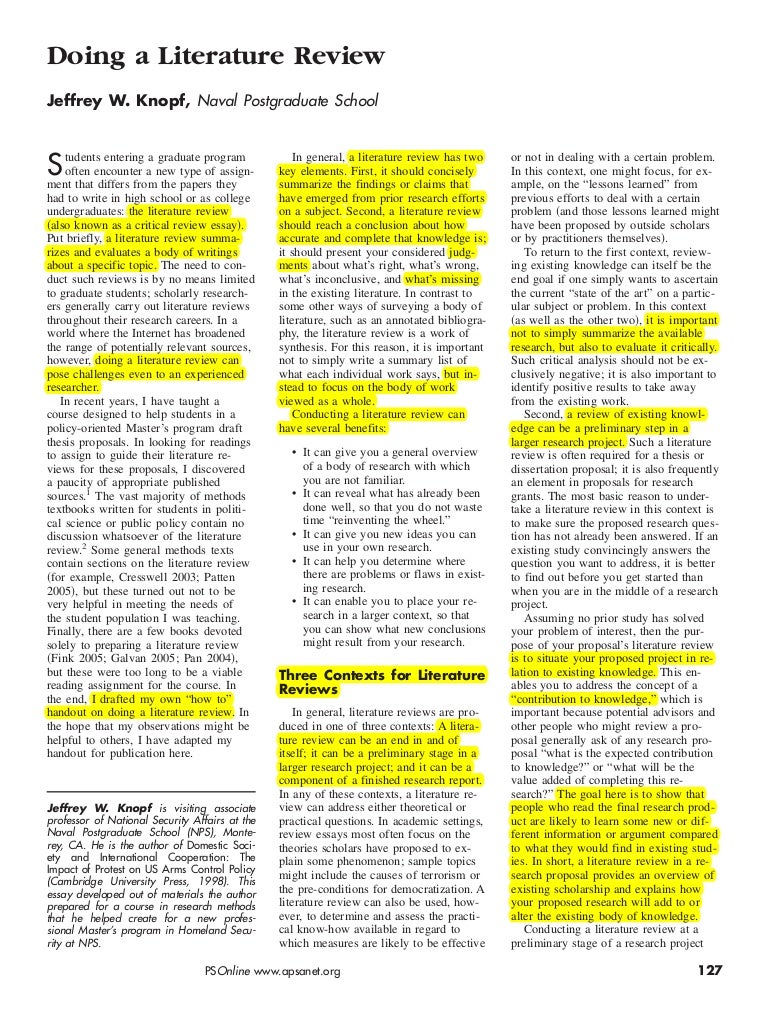 Review of literature pdf image