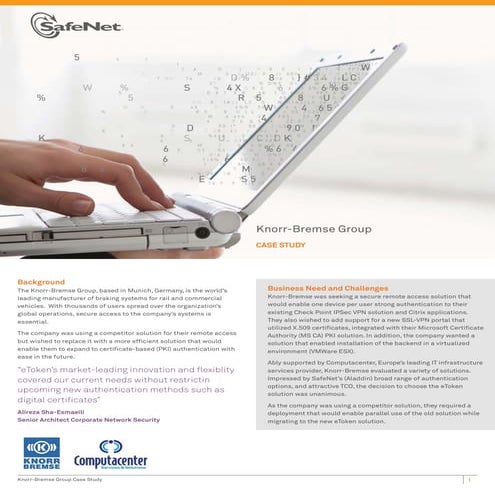 Knorr-Bremse Group Strong Authentication Case Study