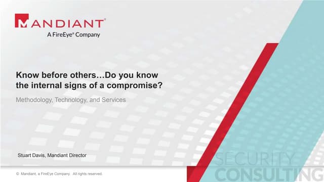 The Internal Signs of Compromise