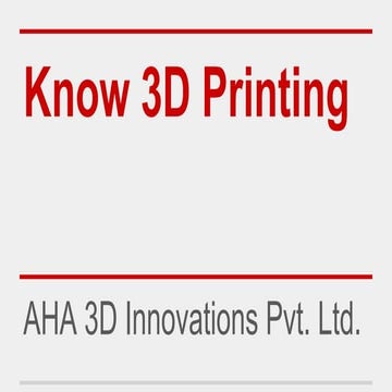 What is 3D Printing