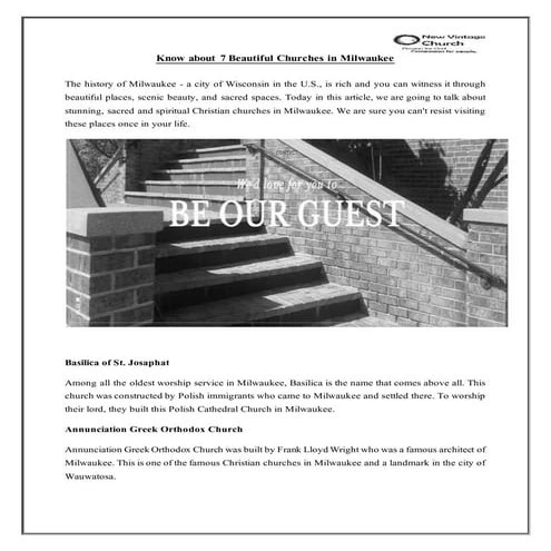 Know about 7 beautiful churches in milwaukee