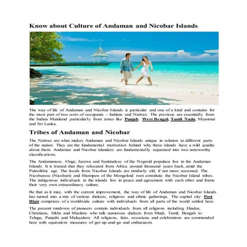 Know about culture of andaman and nicobar islands