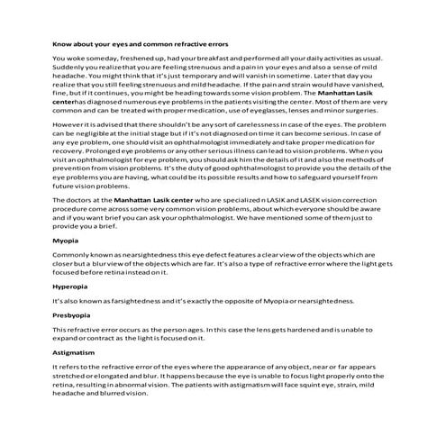 Common Vision Problems | PDF