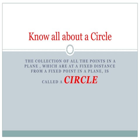Know all about a circle