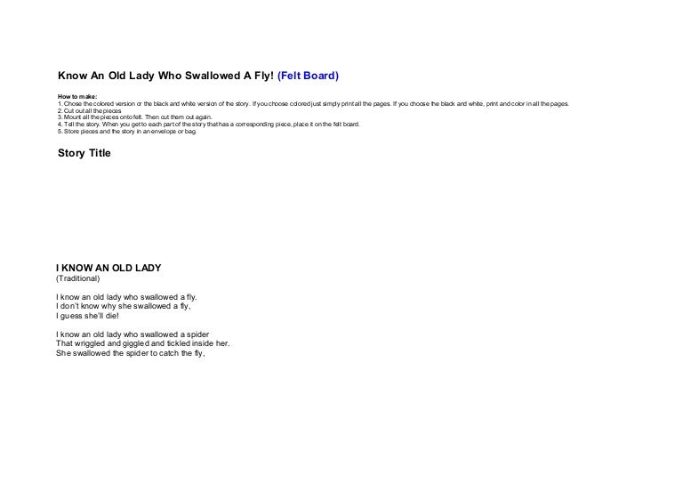 Know An Old Lady Who Swallowed A Fly