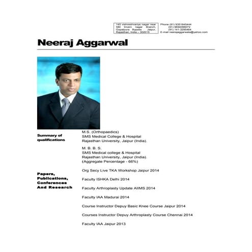 CV - Dr. Raju Vaishya | DOC