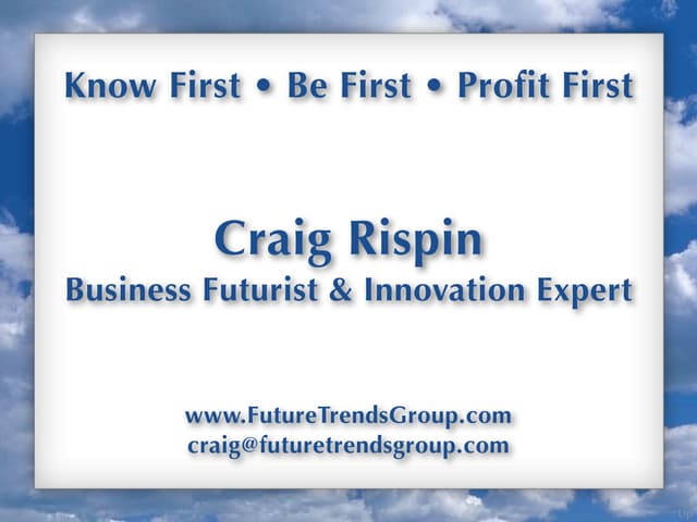 VITTA Conference - Keynote Speaker Craig Rispin, Futurist - The Reign of the ...