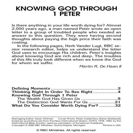 Knowing god-through-1-peter | PDF