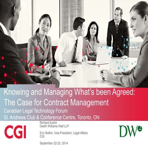 Knowing and managing what's been agreed   the case for contract management