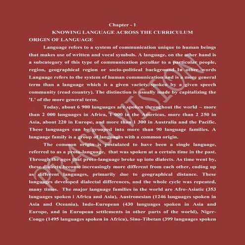 Knowing language across the curriculum