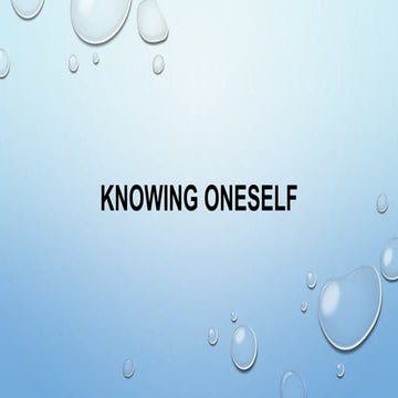 Knowing Oneself